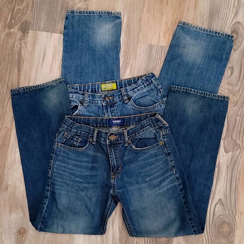 2 pairs Old Navy straight leg jeans size 12 Husky